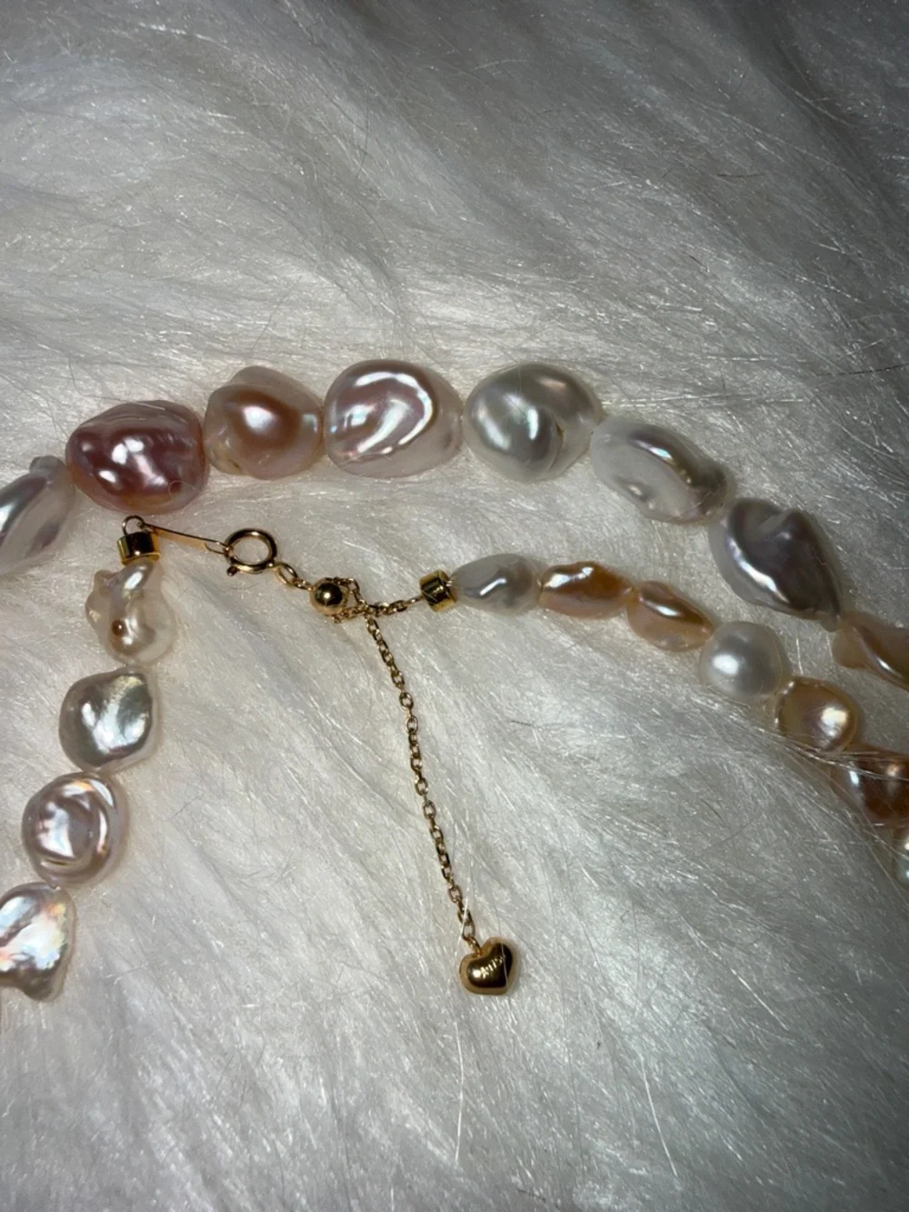 Solid 18k Gold Multi-Color Keshi Baroque Pearl Opera Necklace - 46" Adjustable - Picture 5 of 7